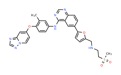 CAS 937265-83-3 | 4-quinazolinamine, 6-[5-[[[2-(methylsulfonyl)ethyl]amino]methyl]-2-furanyl]-n-[3-methyl-4-([1,2,4]triazolo[1,5-a]pyridin-7-yloxy)phenyl]-
