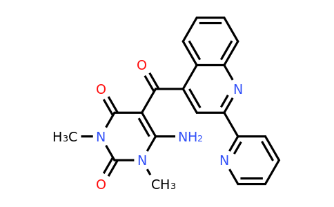 CAS 945008-17-3 | 6-Amino-1,3-dimethyl-5-[2-(pyridin-2-yl)quinoline-4-carbonyl]-1,2,3,4-tetrahydropyrimidine-2,4-dione