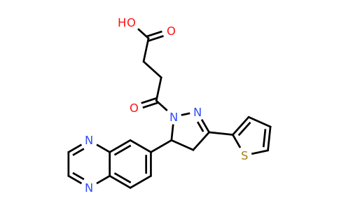 CAS 946279-09-0 | 4-Oxo-4-[5-(quinoxalin-6-yl)-3-(thiophen-2-yl)-4,5-dihydro-1H-pyrazol-1-yl]butanoic acid