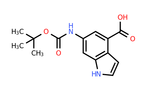 CAS 948015-63-2 | 6-((tert-Butoxycarbonyl)amino)-1H-indole-4-carboxylic acid