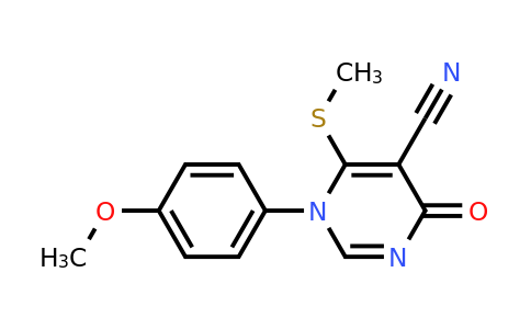 CAS 950272-26-1 | 1-(4-methoxyphenyl)-6-(methylsulfanyl)-4-oxopyrimidine-5-carbonitrile