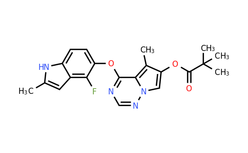 CAS 952490-01-6 | 4-[(4-fluoro-2-methyl-1h-indol-5-yl)oxy]-5-methylpyrrolo[2,1-f][1,2,4]triazin-6-yl 2,2-dimethylpropanoate