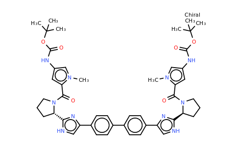 Tert-butyl 5,5'-(2S,2'S)-2,2'-(4,4'-(biphenyl-4,4'-diyl)bis(1H-imidazole-4,2-diyl))bis(pyrrolidine-2,1-diyl)bis(oxomethylene)bis(1-methyl-1H-pyrrole-5,3-diyl)dicarbamate