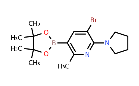 3-Bromo-6-methyl-2-(pyrrolidin-1-YL)-5-(4,4,5,5-tetramethyl-1,3,2-dioxaborolan-2-YL)pyridine